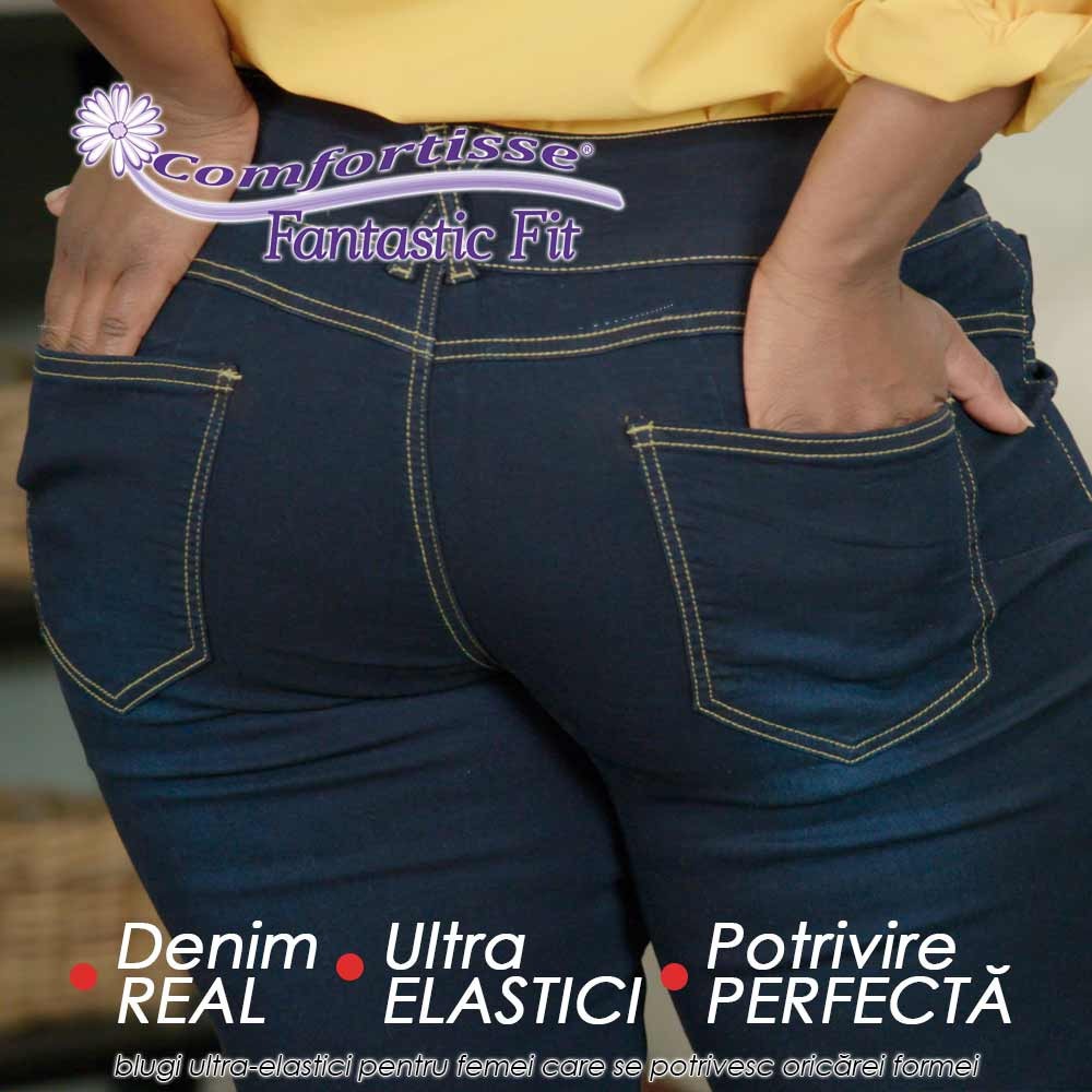 Comfortisse Fantastic Fit - blugi ultra-elastici pentru femei care se intind pana la 13cm si se potrivesc oricarei formei