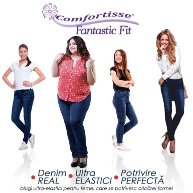 Comfortisse Fantastic Fit - blugi ultra-elastici pentru femei care se intind pana la 13cm si se potrivesc oricarei formei Comfortisse Fantastic Fit - blugi ultra-elastici pentru femei care se intind pana la 13cm si se potrivesc oricarei formei