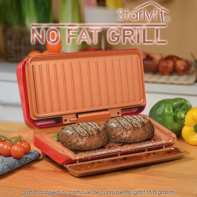 Starlyf No Fat Grill - gratar acoperit cu particule de cupru pentru gatit fara grasimi