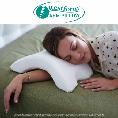 Restform Arm Pillow - perna ortopedica din spuma cu memorie pentru cei care dorm cu mana sub perna