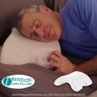 Restform Arm Pillow - perna ortopedica din spuma cu memorie pentru cei care dorm cu mana sub perna Restform Arm Pillow - perna ortopedica din spuma cu memorie pentru cei care dorm cu mana sub perna
