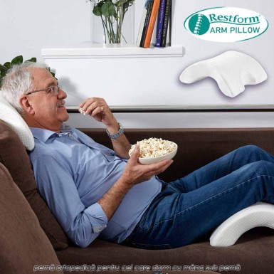 Restform Arm Pillow - perna ortopedica din spuma cu memorie pentru cei care dorm cu mana sub perna Restform Arm Pillow - perna ortopedica din spuma cu memorie pentru cei care dorm cu mana sub perna
