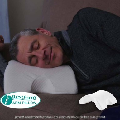 Restform Arm Pillow - perna ortopedica din spuma cu memorie pentru cei care dorm cu mana sub perna Restform Arm Pillow - perna ortopedica din spuma cu memorie pentru cei care dorm cu mana sub perna