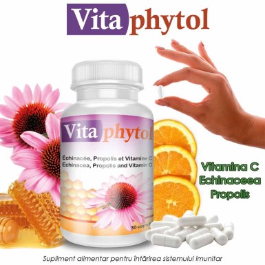 Vitaphytol - supliment alimentar pentru intarirea sistemului imunitar cu vitamina c, echinaceea si propolis Vitaphytol - supliment alimentar pentru intarirea sistemului imunitar cu vitamina c, echinaceea si propolis