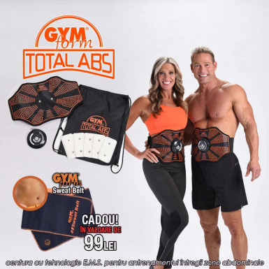 Gymform Total ABS - noua centura cu tehnologie E.M.S. pentru antrenamentul intregii zone abdominale