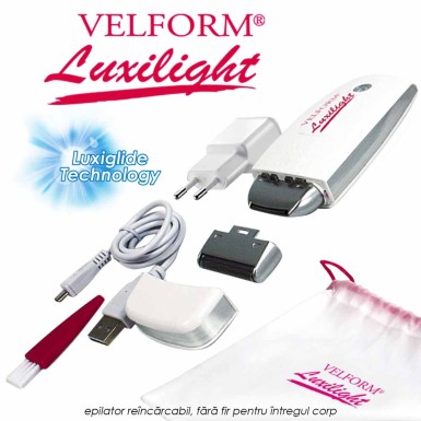 Velform Luxilight - epilator reincarcabil, fara fire pentru intregul corp Velform Luxilight - epilator reincarcabil, fara fire pentru intregul corp