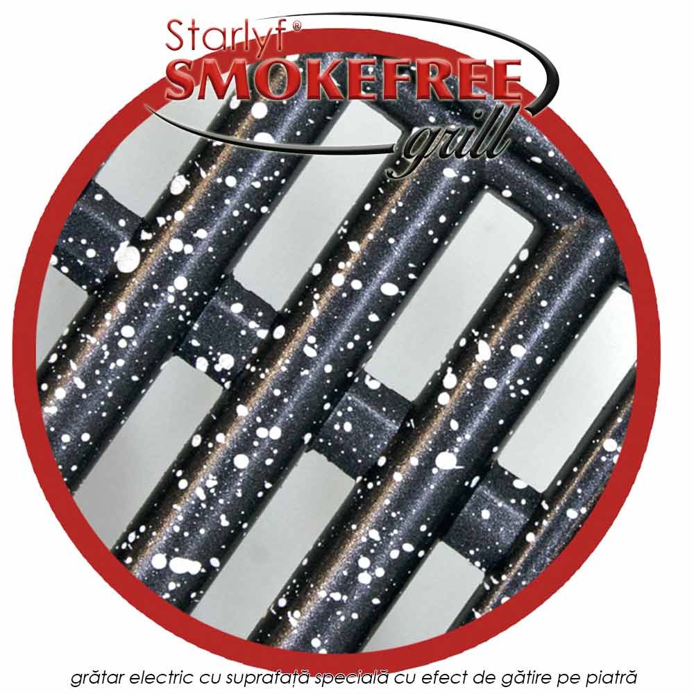 Pachet PROMO: Starlyf Smoke Free Grill + Tava plata cu efect de gatire pe piatra