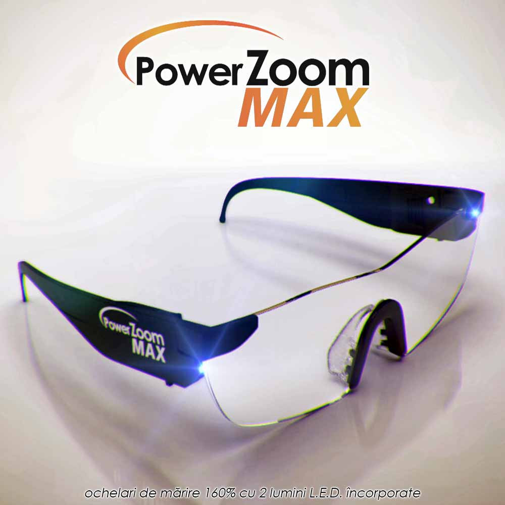 finger earphone over there Power Zoom Max | pret 99 lei | ochelari lupa pentru marire 160% si 2  LED-uri | Telestar
