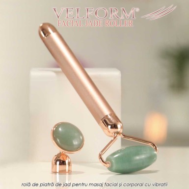 Velform Facial Jade Roller - rola cu piatra de jad pentru masaj facial si corporal cu vibratii