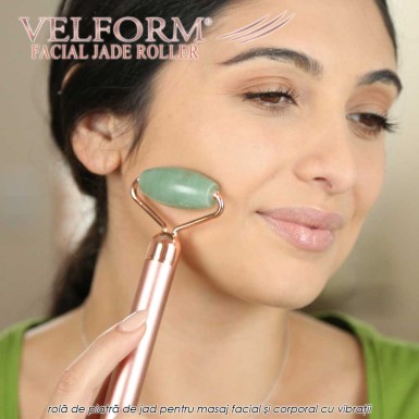 Velform Facial Jade Roller - rola cu piatra de jad pentru masaj facial si corporal cu vibratii Velform Facial Jade Roller - rola cu piatra de jad pentru masaj facial si corporal cu vibratii