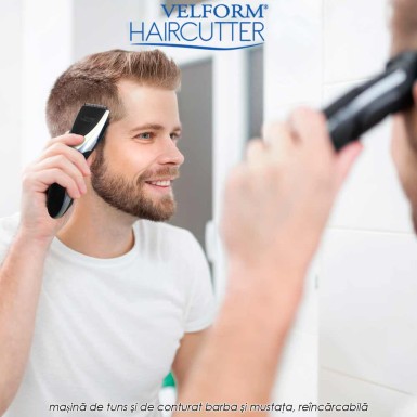 Velform Hair Cutter - masina de tuns si de conturat barba si mustata, reincarcabila Velform Hair Cutter - masina de tuns si de conturat barba si mustata, reincarcabila
