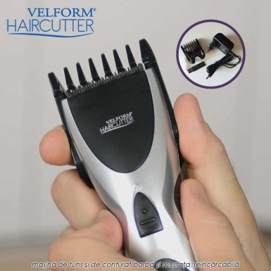Velform Hair Cutter - masina de tuns si de conturat barba si mustata, reincarcabila Velform Hair Cutter - masina de tuns si de conturat barba si mustata, reincarcabila