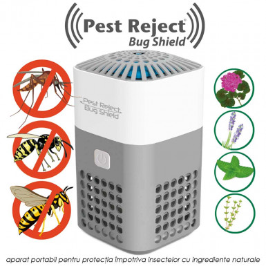 Pest Reject Bug Shield - aparat portabil pentru protectia impotriva insectelor cu ingrediente naturale