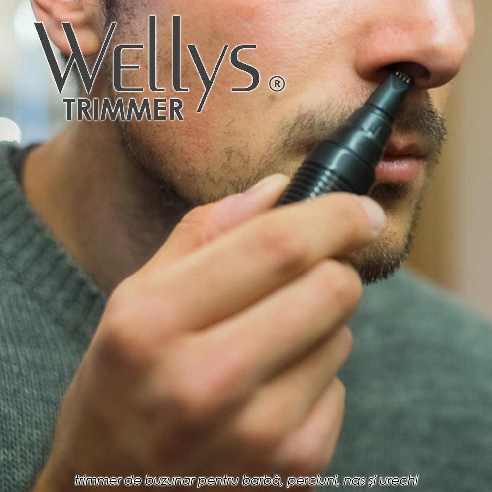 Trimmer Wellys - trimmer de buzunar pentru barba, perciuni, nas si urechi