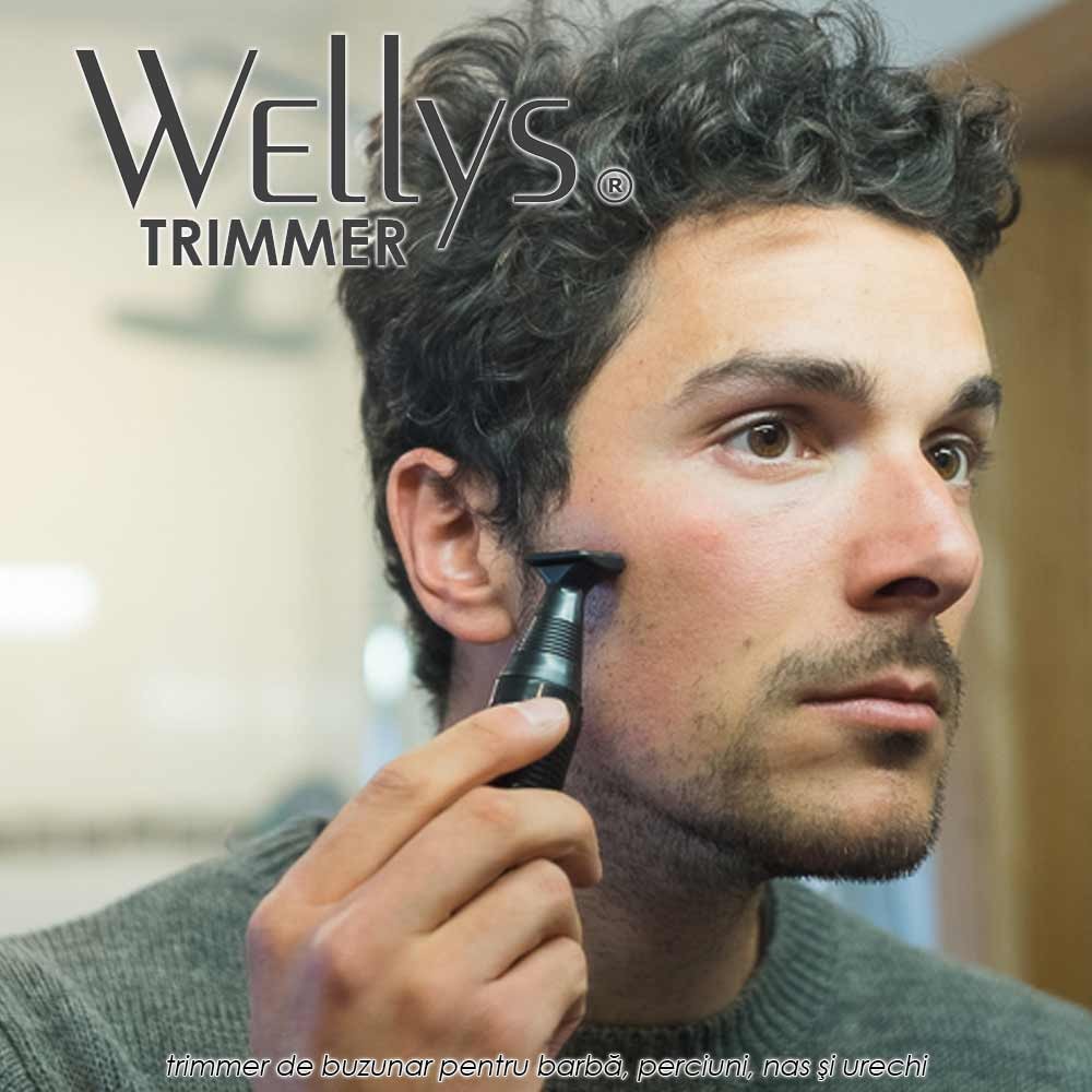 Trimmer Wellys - trimmer de buzunar pentru barba, perciuni, nas si urechi