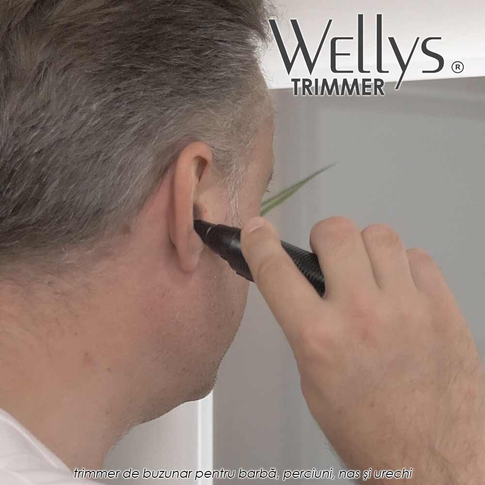 Trimmer Wellys - trimmer de buzunar pentru barba, perciuni, nas si urechi