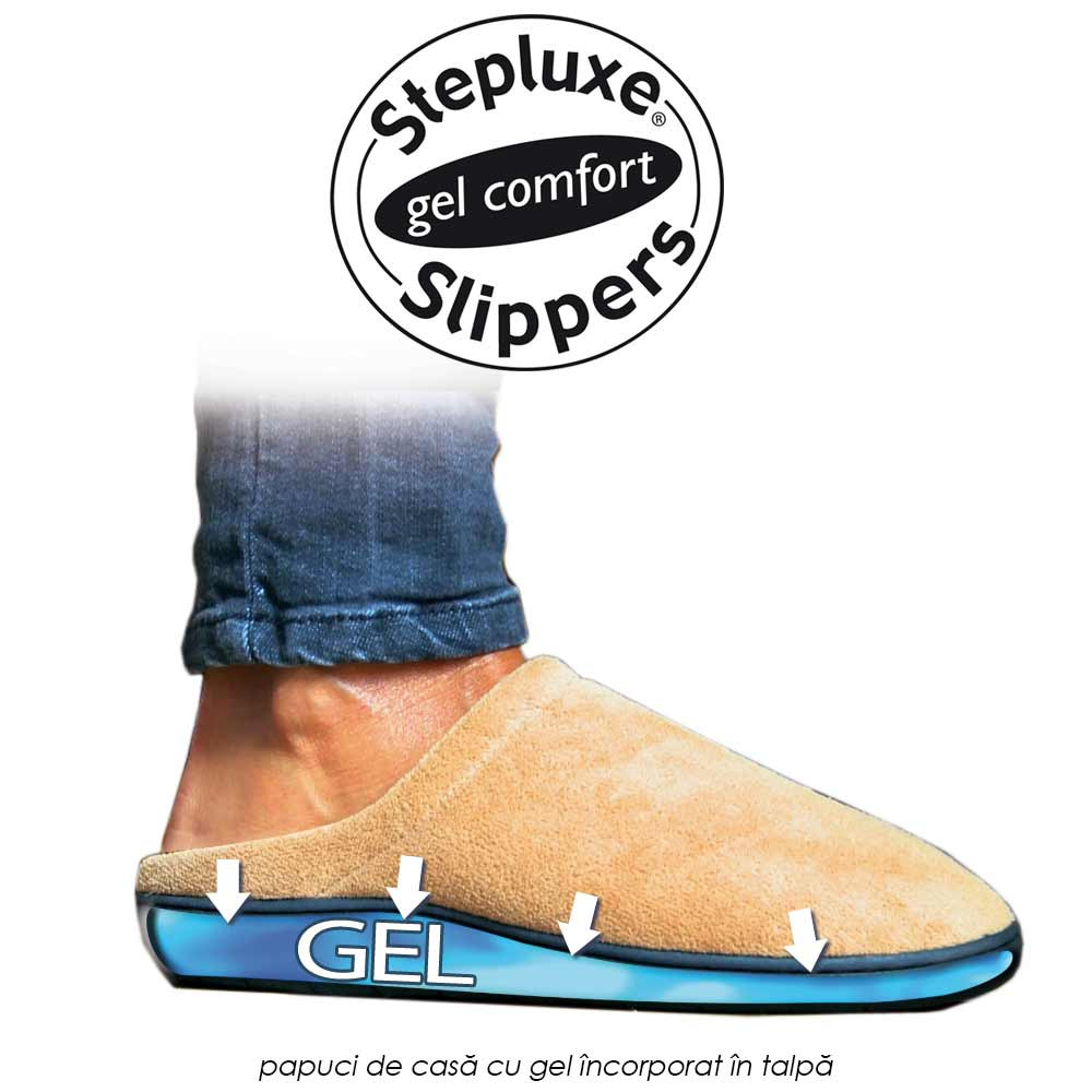 Stepluxe Slippers - originalii papuci cu talpa cu gel anti-oboseala