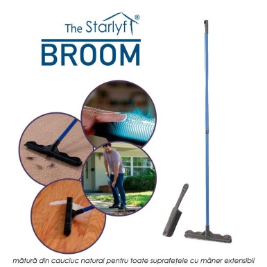 Starlyf Broom - matura din cauciuc natural pentru toate suprafetele cu maner extensibil