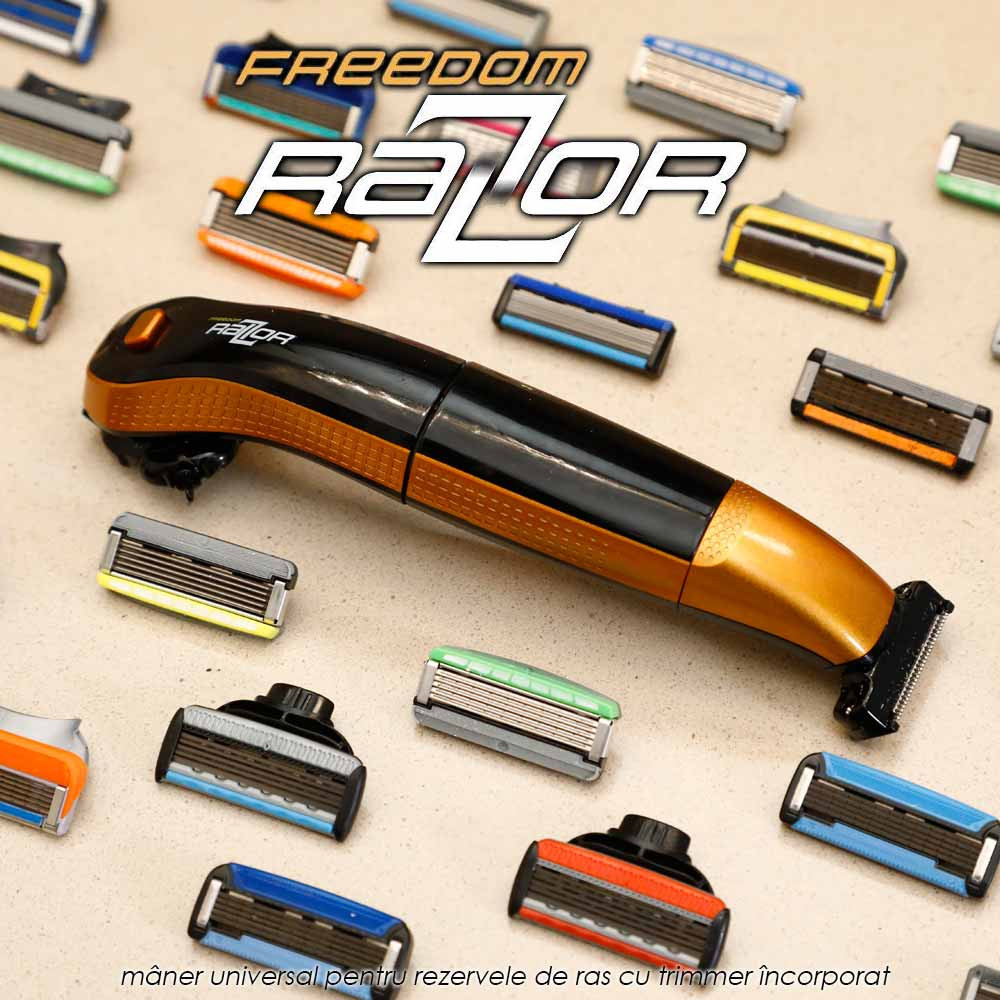 Freedom Razor - maner universal pentru rezervele aparatelor de ras si trimmer de tuns electric incorporat
