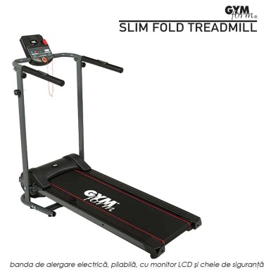 Gymform Slim Fold - banda de alergare electrica, pliabila, cu monitor LCD si cheie de siguranta Gymform Slim Fold - banda de alergare electrica, pliabila, cu monitor LCD si cheie de siguranta