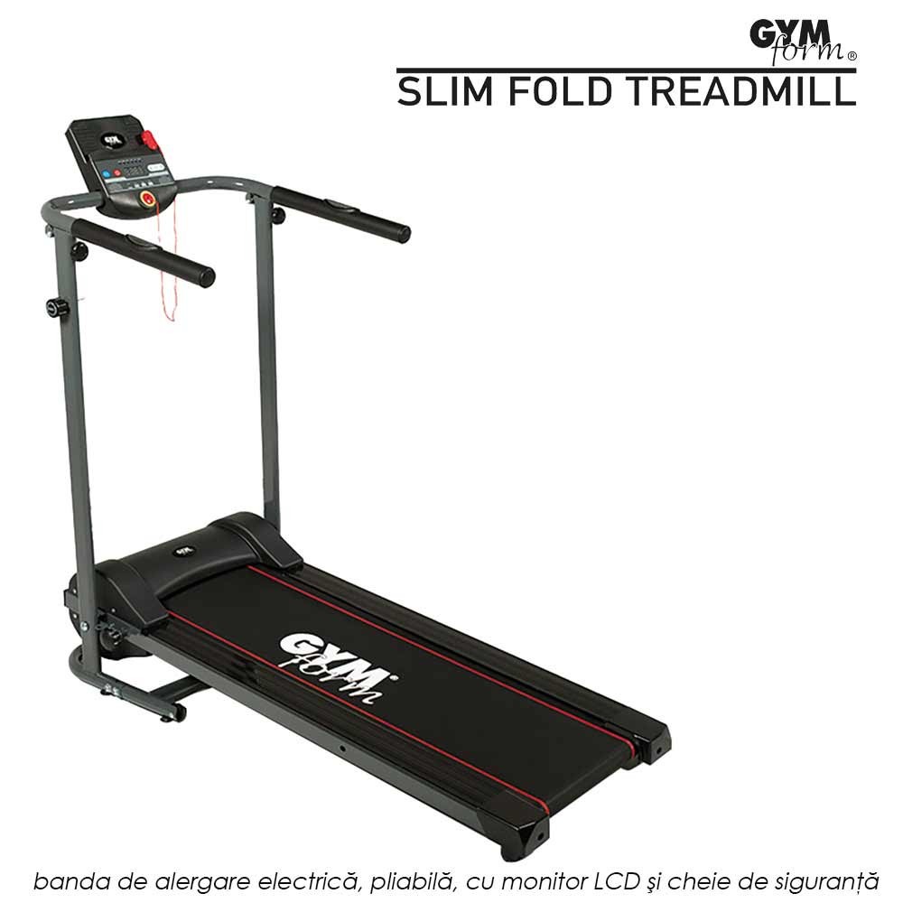 Gymform Slim Fold - banda de alergare electrica, pliabila, cu monitor LCD si cheie de siguranta