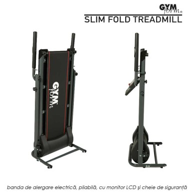 Gymform Slim Fold - banda de alergare electrica, pliabila, cu monitor LCD si cheie de siguranta Gymform Slim Fold - banda de alergare electrica, pliabila, cu monitor LCD si cheie de siguranta
