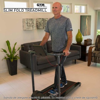 Gymform Slim Fold - banda de alergare electrica, pliabila, cu monitor LCD si cheie de siguranta Gymform Slim Fold - banda de alergare electrica, pliabila, cu monitor LCD si cheie de siguranta