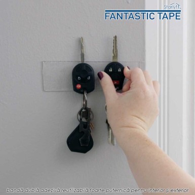 Starlyf Fantastic Tape - banda dubla adeziva reutilizabila foarte puternica pentru interior si exterior Starlyf Fantastic Tape - banda dubla adeziva reutilizabila foarte puternica pentru interior si exterior