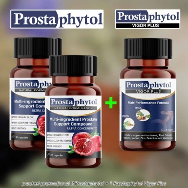 Pachet PROMO: 2 Prostaphytol pentru prostata + 1 Prostaphytol Vigor Plus