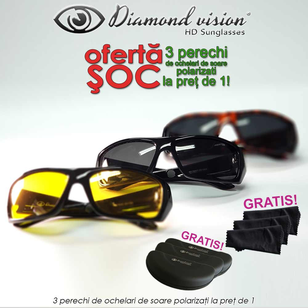 snorkel Imaginative garbage Diamond Vision HD - 3 perechi de ochelari de soare polarizati la pret de 1  | Produs Original de la Telestar