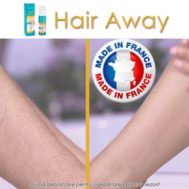 Hair Away - spuma depilatoare pentru indepartarea parului nedorit Hair Away - spuma depilatoare pentru indepartarea parului nedorit