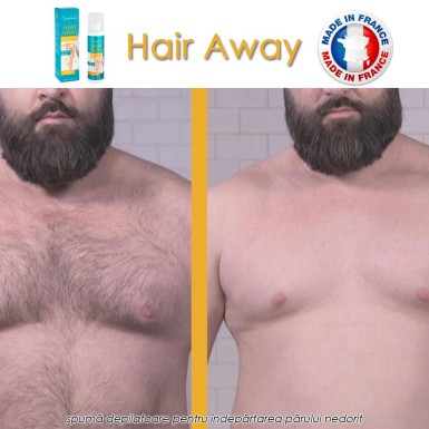 Hair Away - spuma depilatoare pentru indepartarea parului nedorit Hair Away - spuma depilatoare pentru indepartarea parului nedorit