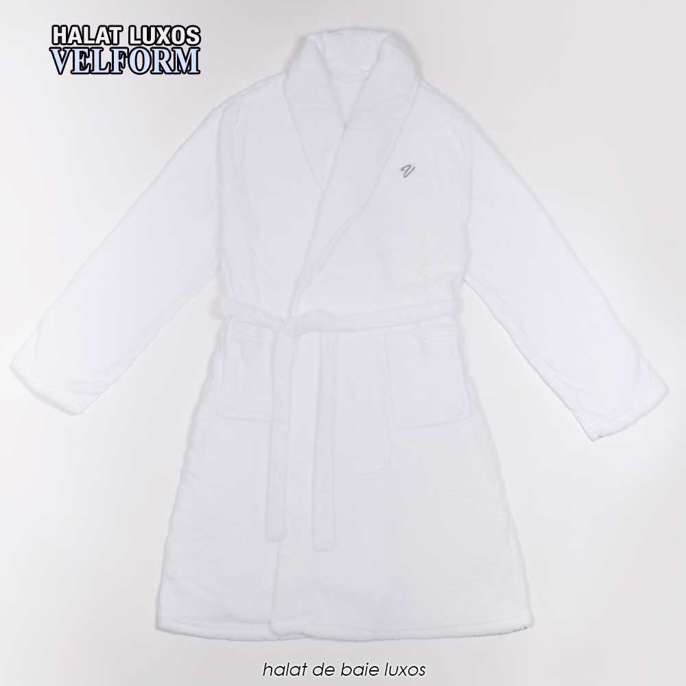Velform Bathrobe - halat de baie pufos si luxos, alb, pentru barbati si femei Velform Bathrobe - halat de baie pufos si luxos, alb, pentru barbati si femei