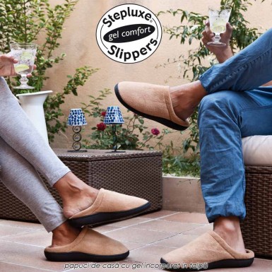 Stepluxe Slippers - originalii papuci cu talpa cu gel anti-oboseala Stepluxe Slippers - originalii papuci cu talpa cu gel anti-oboseala