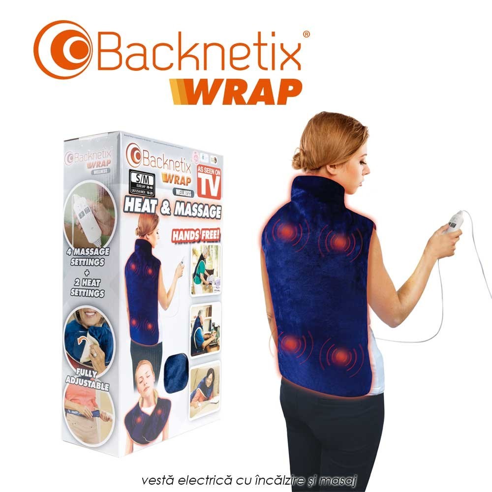 Backnetix Wrap - vesta electrica cu incalzire si masaj