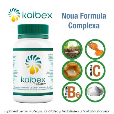 Kolbex - supliment impotriva durerilor articulare cu extract din secretie de melc, laptisor de matca, curcuma si vitamine