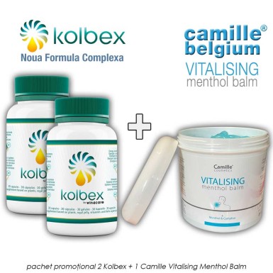 Pachet PROMO: capsule Kolbex impotriva durerilor articulare si Camille Vitalising Menthol Balm