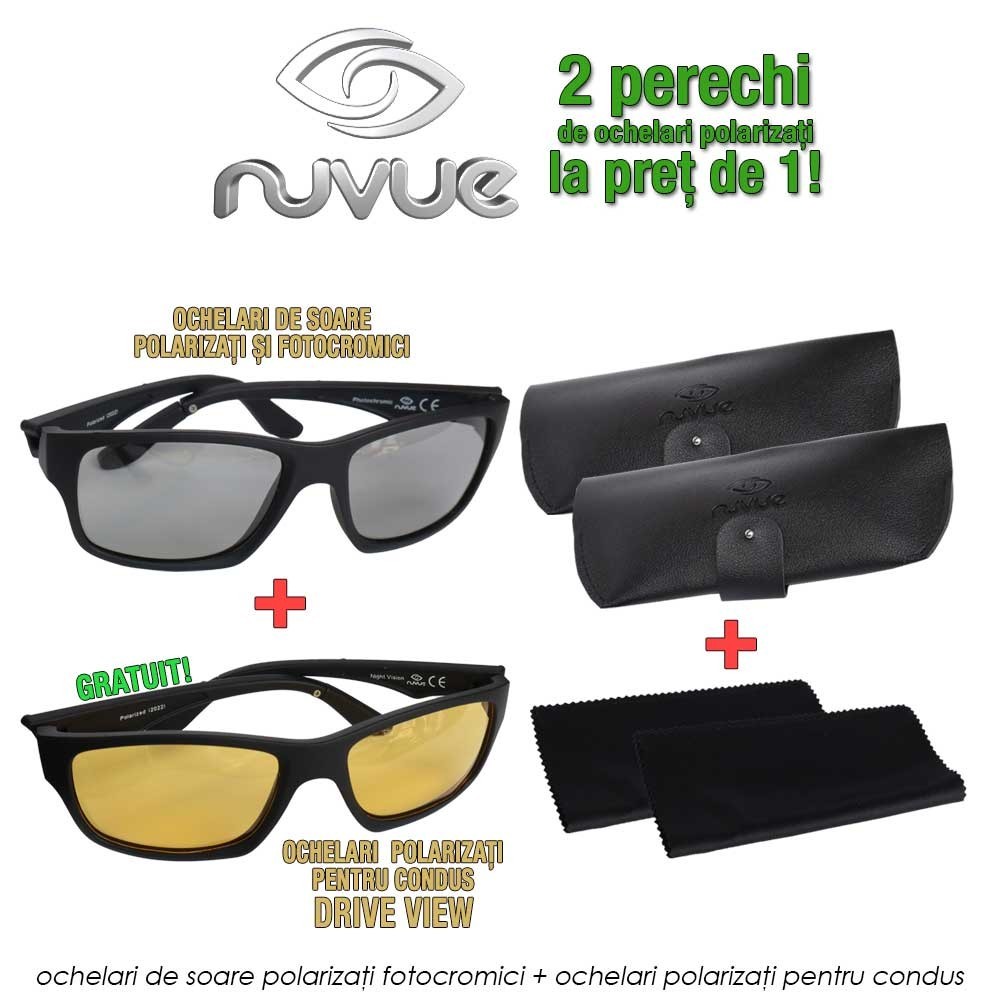 NuVue - ochelari polarizati fotocromici + ochelari polarizati pentru condus