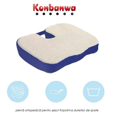 Konbanwa Soft Gel Seat - perna ortopedica pentru sezut impotriva durerilor de spate si a hemoroizilor
