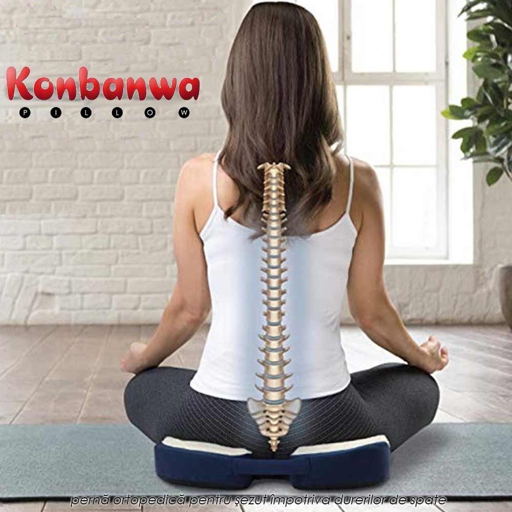 Konbanwa Soft Gel Seat - perna ortopedica pentru sezut impotriva durerilor de spate si a hemoroizilor Konbanwa Soft Gel Seat - perna ortopedica pentru sezut impotriva durerilor de spate si a hemoroizilor