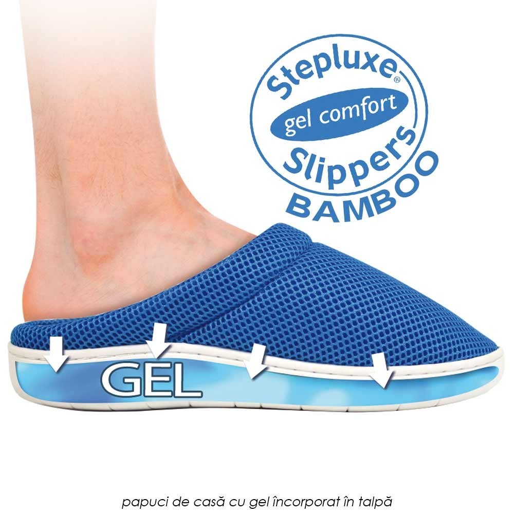 Stepluxe Slippers Bamboo - originalii papuci cu bambus si talpa cu gel anti-oboseala Stepluxe Slippers Bamboo - originalii papuci cu bambus si talpa cu gel anti-oboseala