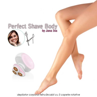 Perfect Shave Body - depilator corporal reincarcabil cu 3 capete rotative Perfect Shave Body - depilator corporal reincarcabil cu 3 capete rotative