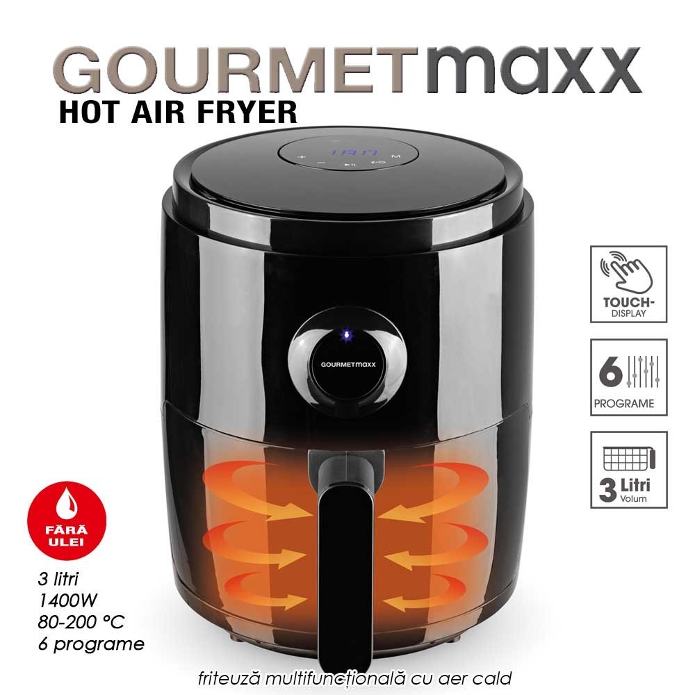 GourmetMaxx Hot Air Fryer Original - friteuza multifunctionala cu aer cald