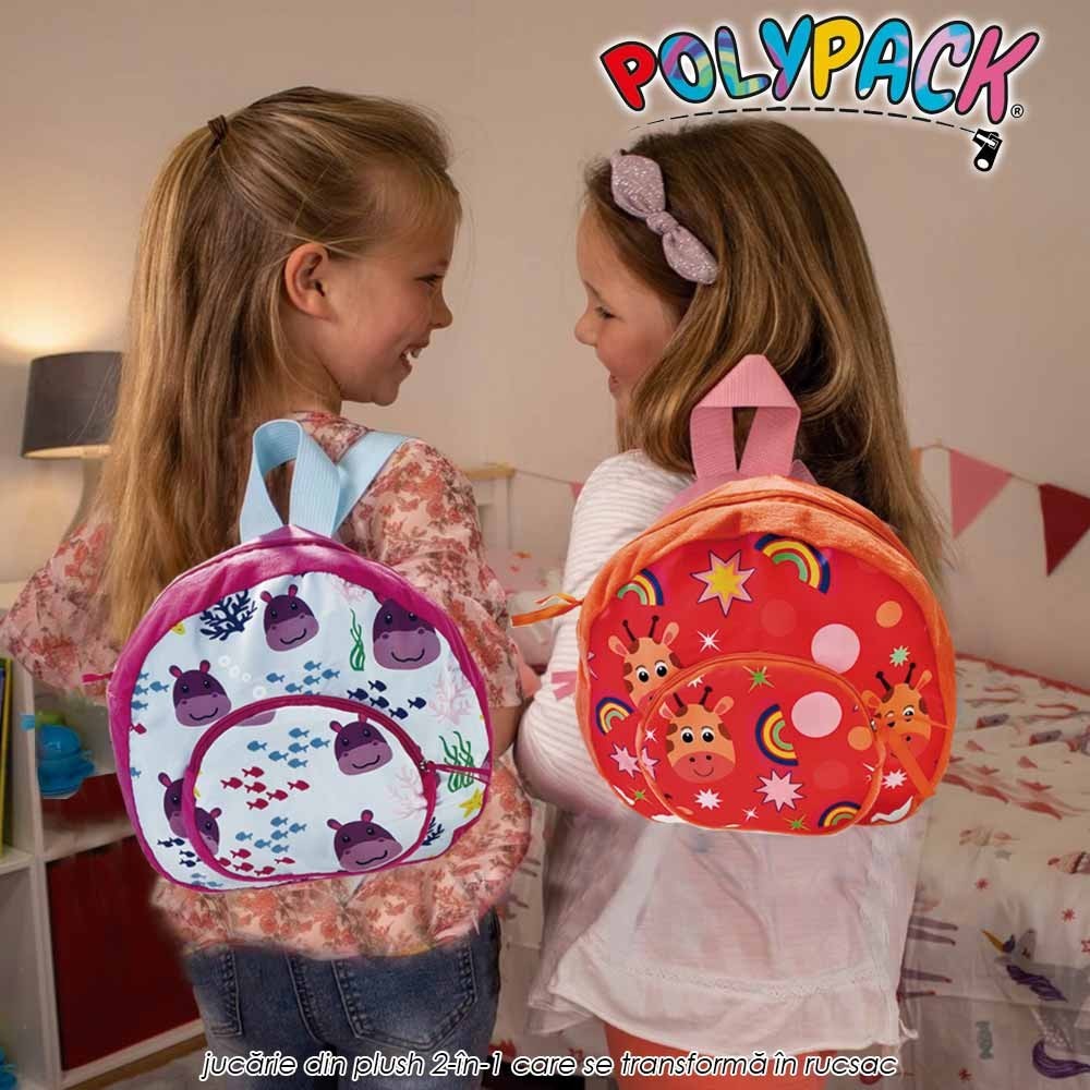 Polypack - jucarie din plush 2-in-1 care se transforma in rucsac