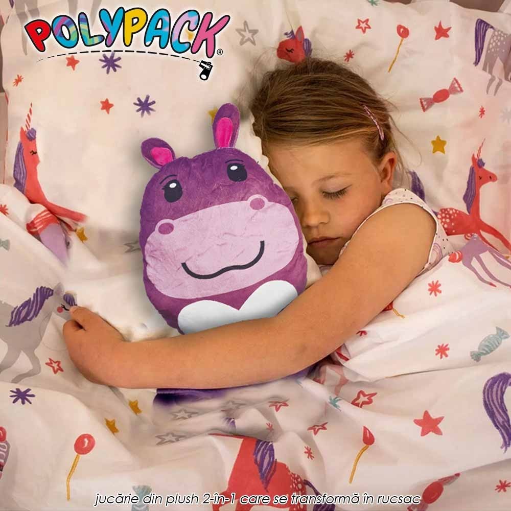 Polypack - jucarie din plush 2-in-1 care se transforma in rucsac
