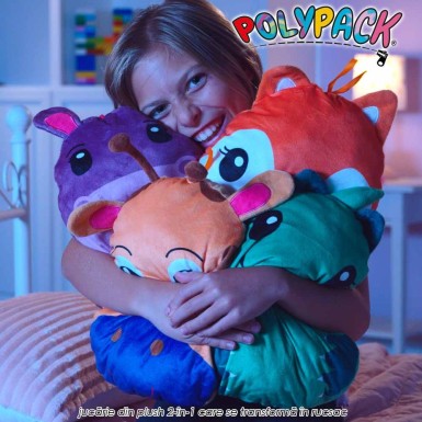 Polypack - jucarie din plush 2-in-1 care se transforma in rucsac Polypack - jucarie din plush 2-in-1 care se transforma in rucsac