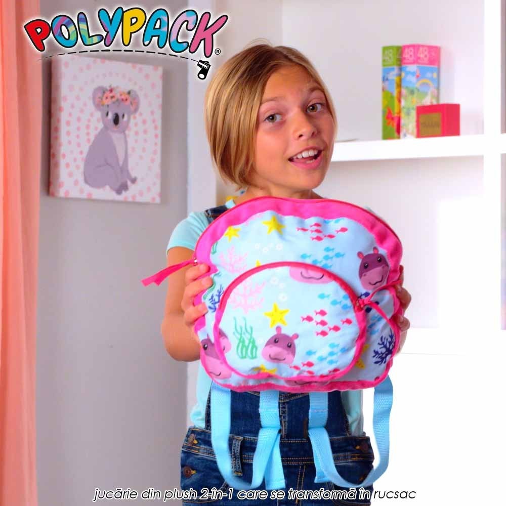Polypack - jucarie din plush 2-in-1 care se transforma in rucsac