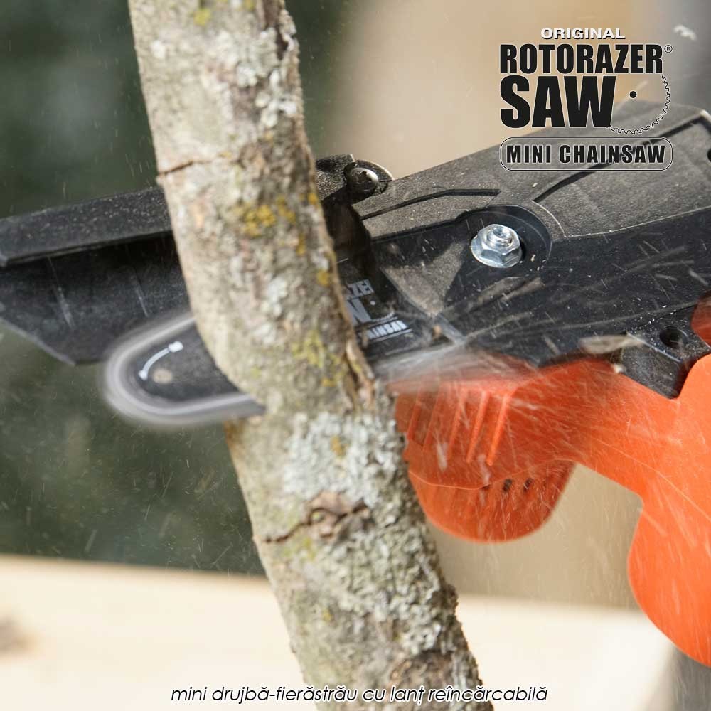 Rotorazer - mini drujba-fierastrau cu lant reincarcabila
