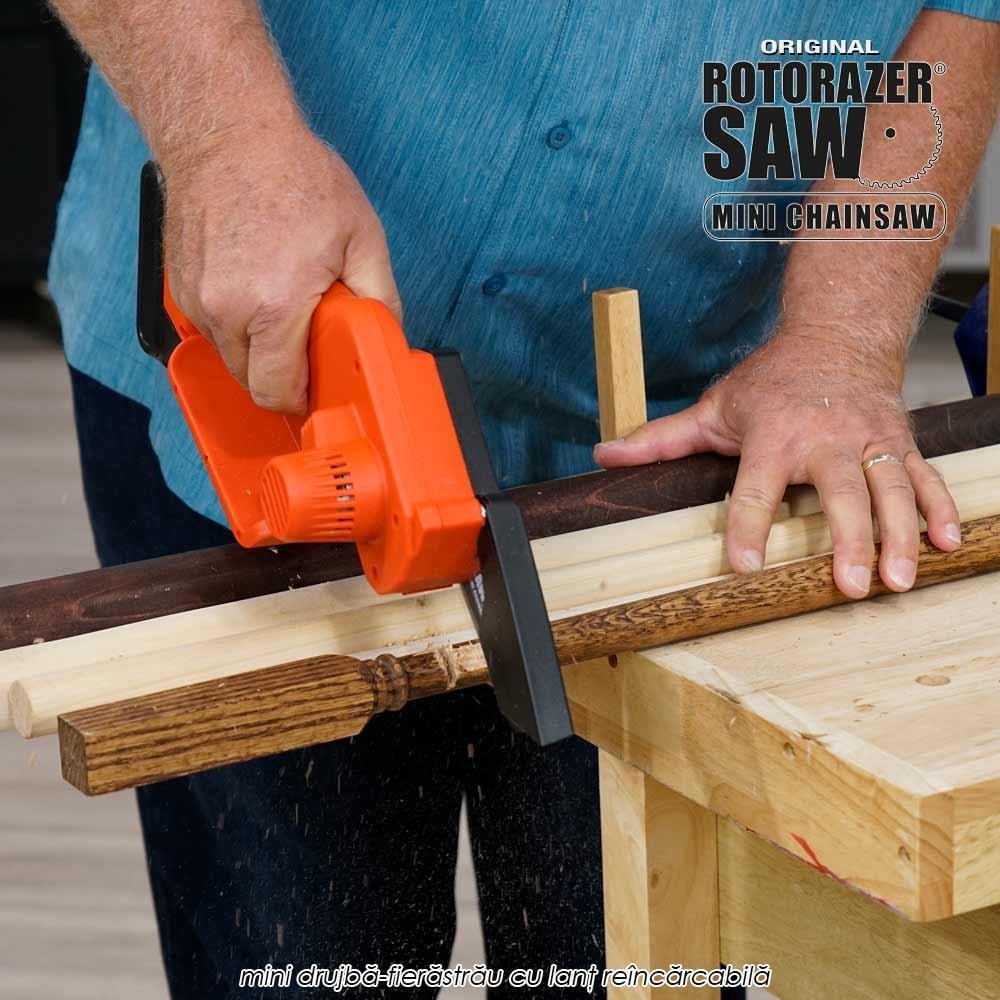 Rotorazer - mini drujba-fierastrau cu lant reincarcabila