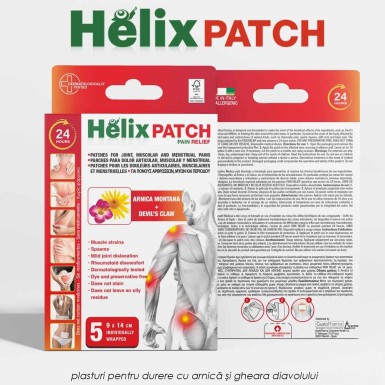 Helix Patch - plasturi pentru durere cu arnica si gheara diavolului Helix Patch - plasturi pentru durere cu arnica si gheara diavolului